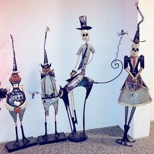 Metal Halloween Skeleton Figuirines